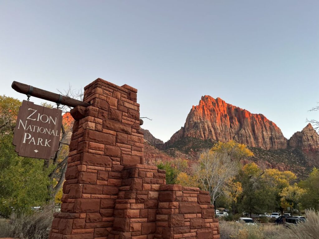 Zion national park entrance