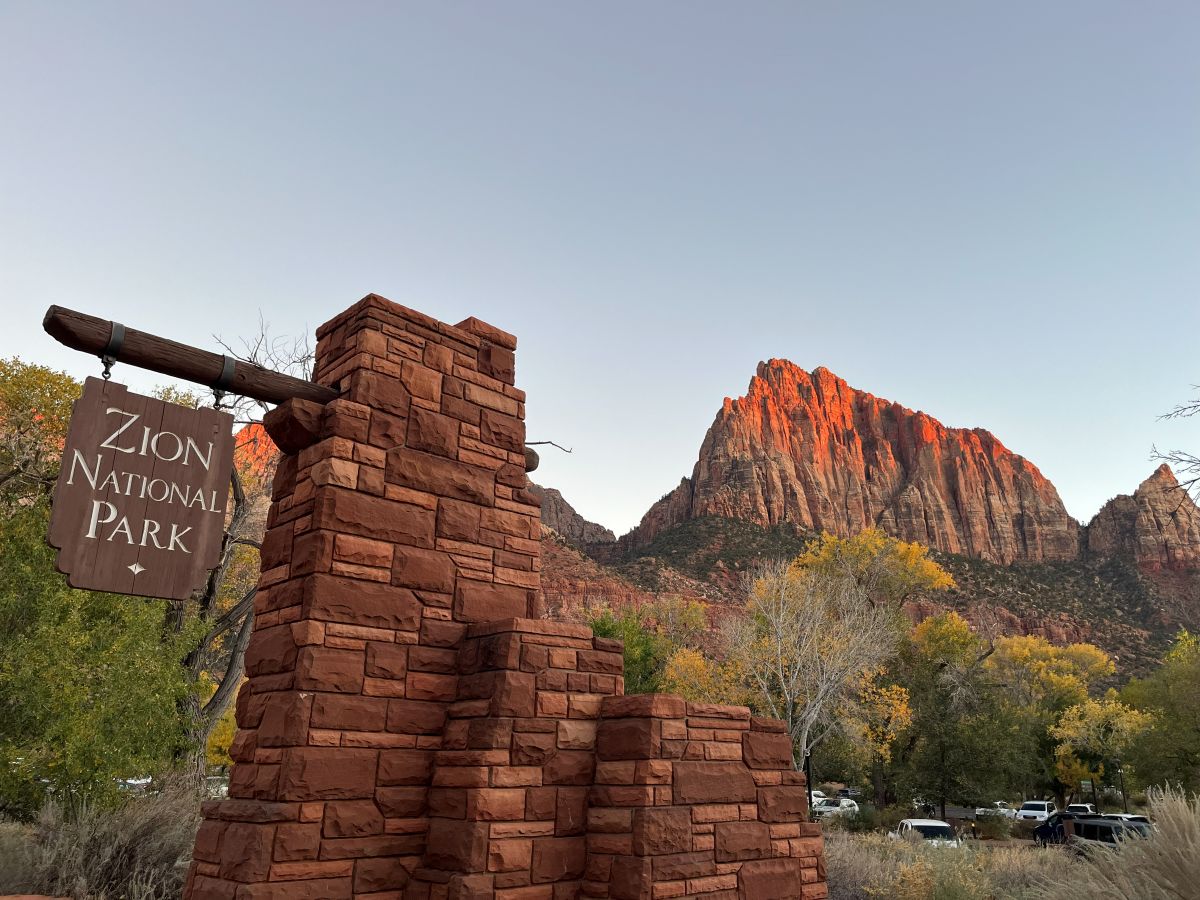 Zion national park entrance