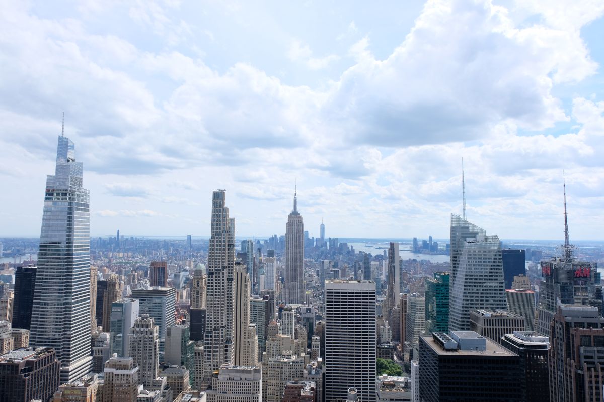 The view from Top of the Rock observation deck in New York City